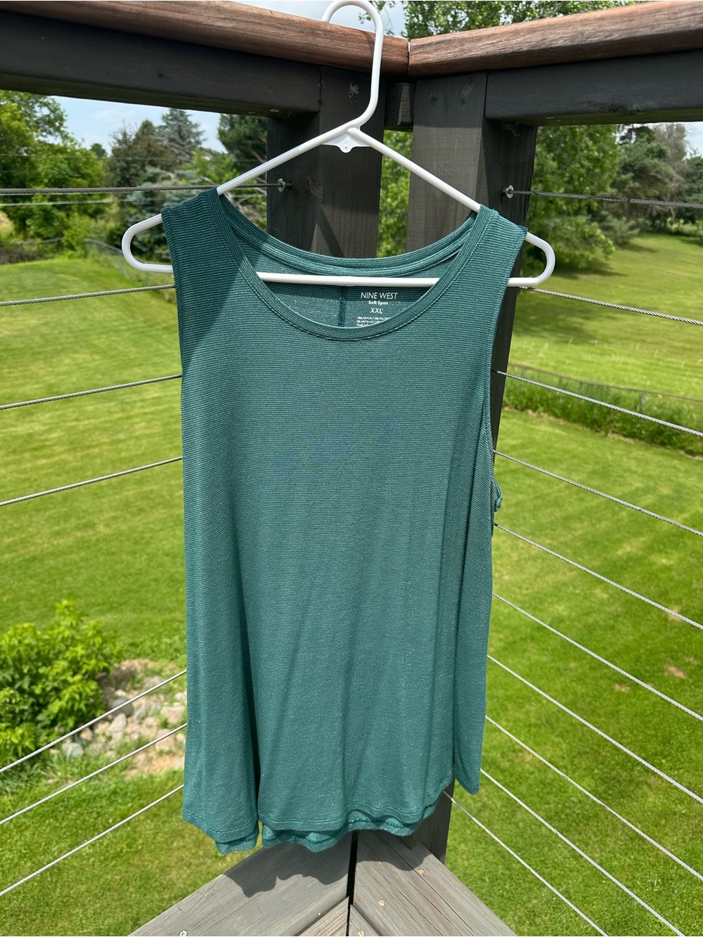 Nine West Green Sparkle Sleeveless Tank